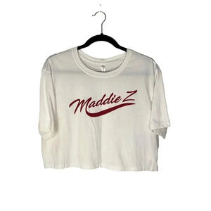 Fabletics Women's Cropped Boxy Tee White Size L Casual T-Shirt